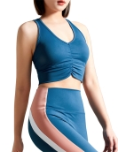 Spring and summer brocade naked folds gathered yoga women gathered shock -absorbing skin -friendly sports underwear