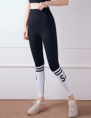 Spring and summer yoga fitness pants female high -waist hip -lifting sports yoga trousers sexy stitching letters sports pants