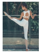 Spring and summer yoga clothing set crossing beautiful back, chest speed dry clothes, buttocks tight yoga pants, two -piece set