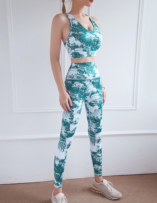 Spring and summer sports fitness printed yoga cloth