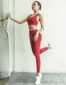 Yoga clothing set female autumn and winter cross -back superficial clothes, dry clothes tight pants, two -piece female