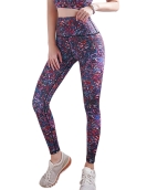 Spring and summer new printed color yoga healthy pants breathable speed dry high waist peach lifting hip sports tight pants