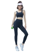 Spring and summer Disposal yoga clothing female gathered shock absorption exercise bra, high waist peach pants two pieces