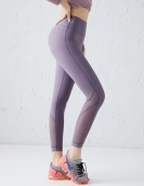 Fitness pants female autumn and winter high waist high -waisted buttocks yoga pants, naked sexy net yarn stitching health pants