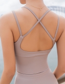 Sports vest female cross -back sports underwear yoga yoga gathered shock -proof fitness top girl