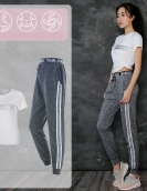 Yoga suit female running fitness four -piece fast dry top, loose casual sports pants three -piece set