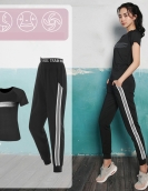 Yoga suit female running fitness four -piece fast dry top, loose casual sports pants three -piece set