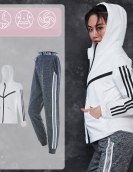 Yoga suit female running fitness four -piece fast dry top, loose casual sports pants three -piece set