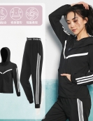 Yoga suit female running fitness four -piece fast dry top, loose casual sports pants three -piece set