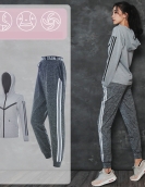 Yoga suit female running fitness four -piece fast dry top, loose casual sports pants three -piece set