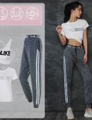 Yoga suit female running fitness four -piece fast dry top, loose casual sports pants three -piece set