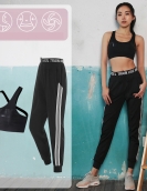 Yoga suit female running fitness four -piece fast dry top, loose casual sports pants three -piece set