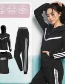 Yoga suit female running fitness four -piece fast dry top, loose casual sports pants three -piece set