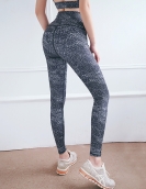 Spring and summer sports fitness high waist, peach hip yoga pants, dry printing flower tight pants