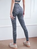 Spring and summer sports fitness high waist, peach hip yoga pants, dry printing flower tight pants