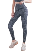 Spring and summer sports fitness high waist, peach hip yoga pants, dry printing flower tight pants