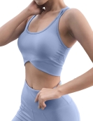 Sports underwear outdoor running fitness sports vest shock protection gathered navel yoga top