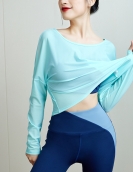 Spring and summer yoga top female back hollow sexy fitness shirt breathable speed dry run yoga clothing