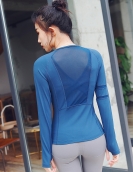 Sports shirt Women's long -sleeved slimming thin yoga clothing female running dry breathable fitness suit