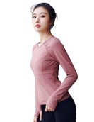 Sports shirt Women's long -sleeved slimming thin yoga clothing female running dry breathable fitness suit