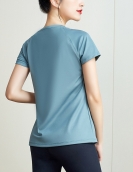 Spring and summer yoga short -sleeved women's simple fashion sports fitness, breathable speed dry running shirt