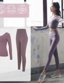 Fitness yoga clothing female long -sleeved suit autumn and winter speed dry clothing female yoga pants women's sports clothing four -piece female