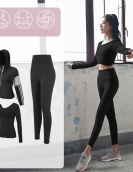 Fitness yoga clothing female long -sleeved suit autumn and winter speed dry clothing female yoga pants women's sports clothing four -piece female