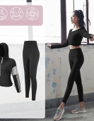 Fitness yoga clothing female long -sleeved suit autumn and winter speed dry clothing female yoga pants women's sports clothing four -piece female