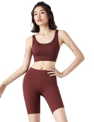 Spring and summer yoga sports set Female cross -shoulder strap sports chest pocket penta pants two -piece set