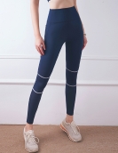 Spring and summer sports, fitness, contrasting pocket yoga pants female high -waist peach -lifting tight pants