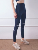 Spring and summer sports, fitness, contrasting pocket yoga pants female high -waist peach -lifting tight pants