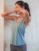 Spring and summer sports yoga vest female back hollow nude shirt outdoor running fitness fast dry shirt