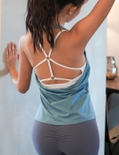 Spring and summer sports yoga vest female back hollow nude shirt outdoor running fitness fast dry shirt