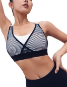 Yoga top beauty back can regulate sports underwear female gathered shockproof sports bra, net gauze stitching underwear