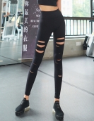 Yoga pants female gym equipment sports training pants hollowed hole sports pants high waist lift