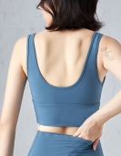 Spring and summer nude drying exercise yoga bras female shock -proof gathered fashionable back sports vest