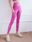 Spring and summer printing high waist buttocks sports fitness yoga pants speed dry high bounce peach tight pants