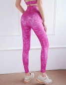 Spring and summer printing high waist buttocks sports fitness yoga pants speed dry high bounce peach tight pants