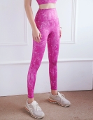 Spring and summer printing high waist buttocks sports fitness yoga pants speed dry high bounce peach tight pants