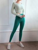 Spring and summer yoga clothing set female back hollow yoga top high waist peach hip pants two -piece set