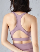 Spring and summer hollow nude high bombs sports yoga bras female back shock anti -shock anti -skin gathered sports underwear