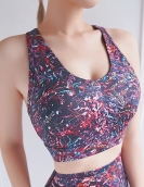 Spring and summer printing sporty breast sexy beauty back shock anti -shock absorption and breathable yoga