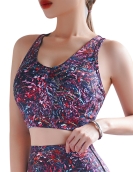 Spring and summer printing sporty breast sexy beauty back shock anti -shock absorption and breathable yoga