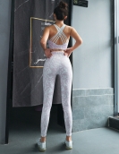 Spring and summer sports set Female slim printed yoga set gym running two -piece suit