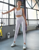 Spring and summer sports set Female slim printed yoga set gym running two -piece suit