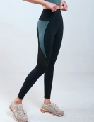 Spring and summer contrasting yoga pants female high -waist peach hip -to -hip sports tight pants to repair the breathable and healthy pants