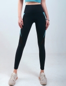 Spring and summer contrasting yoga pants female high -waist peach hip -to -hip sports tight pants to repair the breathable and healthy pants