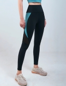 Spring and summer contrasting yoga pants female high -waist peach hip -to -hip sports tight pants to repair the breathable and healthy pants