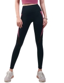 Spring and summer contrasting yoga pants female high -waist peach hip -to -hip sports tight pants to repair the breathable and healthy pants