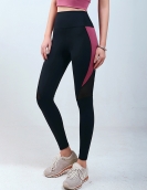 Spring and summer contrasting yoga pants female high -waist peach hip -to -hip sports tight pants to repair the breathable and healthy pants